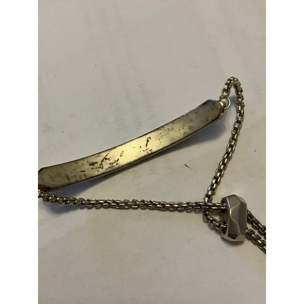 Kendra Scott Jack Bracelet Adjustable Chain Clear Crystal Channel Silver Tone - Picture 3 of 4